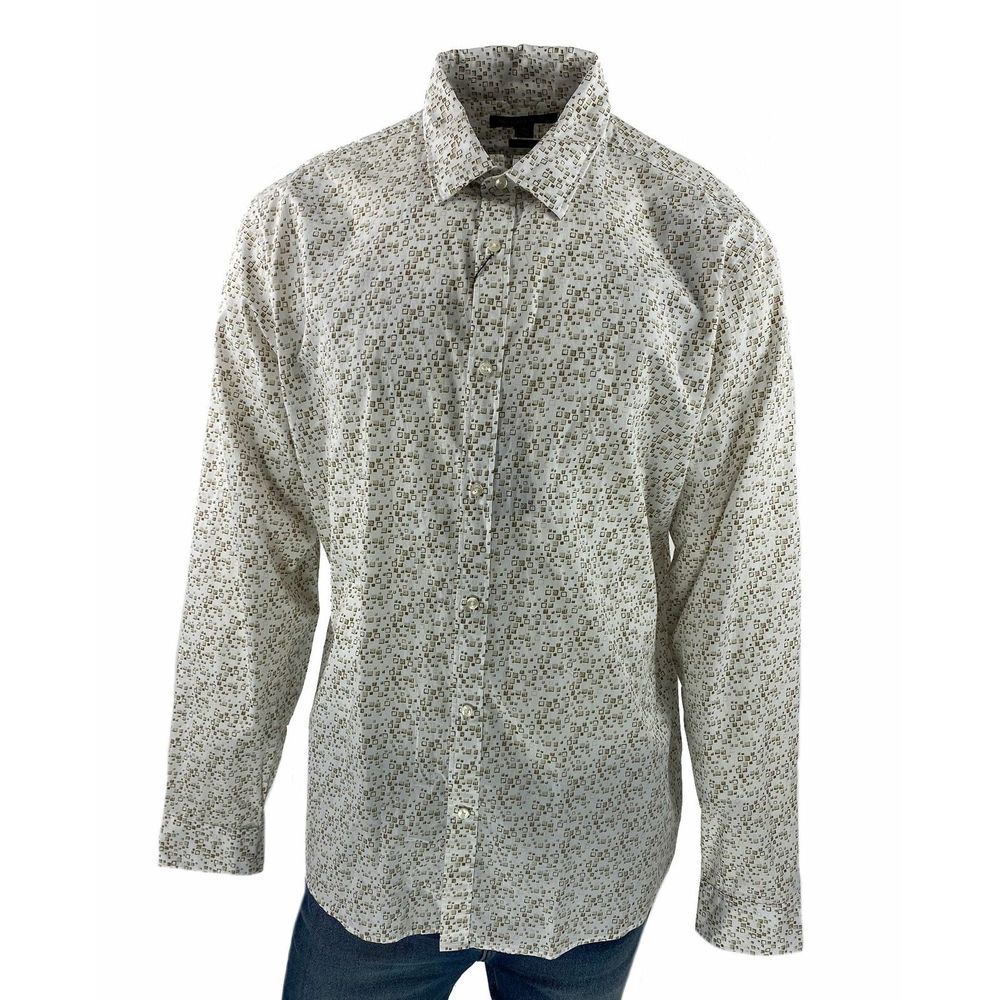 Michael Kors Men's Micro Square Print Button Shirt